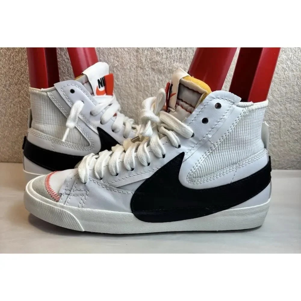 Nike Blazer Mid '77 Jumbo Men's Size 10 White Black Leather Sneakers DD3111-100